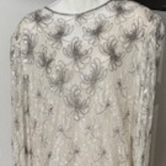 SCALA 100% Rayon Beaded Sequined Tiered Tea/cocktail length dress - Picture 1 of 7